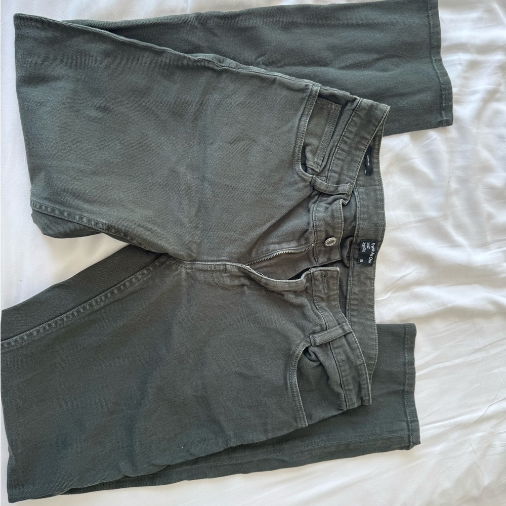 Frank & Oak Men’s Olive Green Slim Jeans